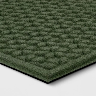 1'6"x2'6" Absorbing Embossed Floral Doormat Green - Room Essentials™: Outdoor & Indoor Skid-Resistant Door Mat 2 1'6"x2'6" Absorbing Embossed Floral Doormat Green - Room Essentials™: Outdoor & Indoor Skid-Resistant Door Mat - Image 2