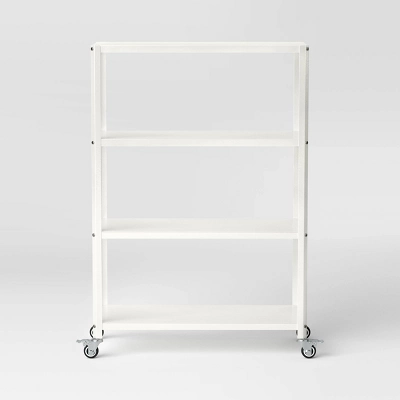 44" 3 Shelf Metal Rolling Bookcase - Room Essentials™ 2 44" 3 Shelf Metal Rolling Bookcase - Room Essentials™ - Image 2