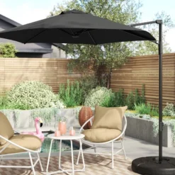 7.5' Round Solid Offset Outdoor Patio Cantilever Umbrella - Room Essentials™
