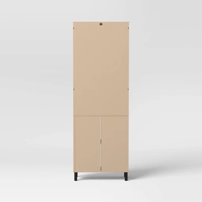 Mixed Material Library Bookcase With Doors Natural Wood - Room Essentials™ 3 Mixed Material Library Bookcase With Doors Natural Wood - Room Essentials™ - Image 3