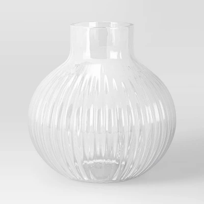 3pc Vase Set Ribbed Glass - Room Essentials™ 2 3pc Vase Set Ribbed Glass - Room Essentials™ - Image 2