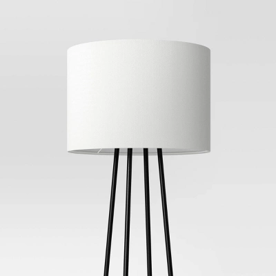 Floor Lamp With Shelves - Room Essentials™: Black Metal, Linen Shade, ETL Listed, 62" Height 3 Floor Lamp With Shelves - Room Essentials™: Black Metal, Linen Shade, ETL Listed, 62" Height - Image 3