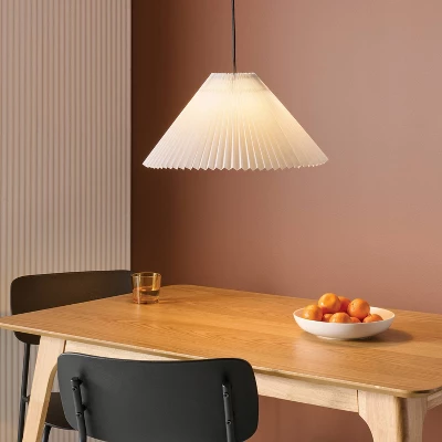 Pendant Lamp With Pleated Fabric Shade White - Room Essentials™ 1 Pendant Lamp With Pleated Fabric Shade White - Room Essentials™