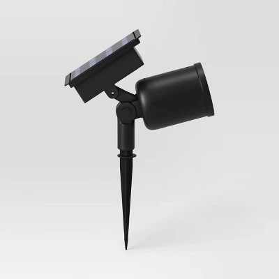 Short Solar LED Outdoor Spot Light Matte Black - Room Essentials™ 2 Short Solar LED Outdoor Spot Light Matte Black - Room Essentials™ - Image 2