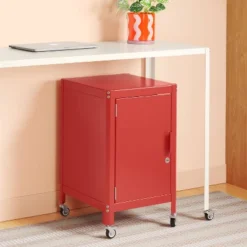 Metal Rolling Locker Dorm Storage Cabinet With Lock- Room Essentials™