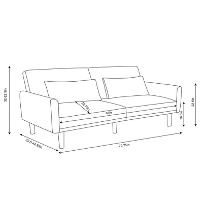 72" Mid Century Modern Futon Sofa - Room Essentials™ 5 72" Mid Century Modern Futon Sofa - Room Essentials™ - Image 5