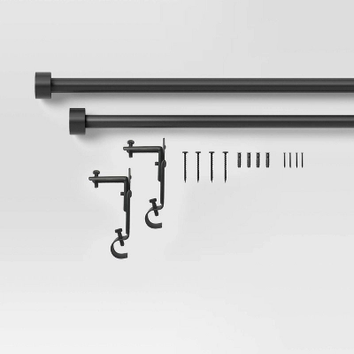 Easy Hang Frame Mount Curtain Rod Set Black - Room Essentials™ 4 Easy Hang Frame Mount Curtain Rod Set Black - Room Essentials™ - Image 4