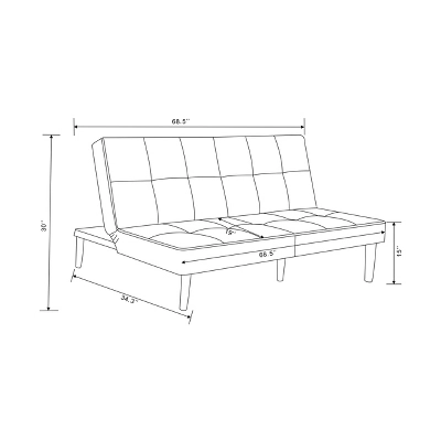 69" Tufted Dorm Futon Sofa - Room Essentials 6 69" Tufted Dorm Futon Sofa - Room Essentials - Image 6