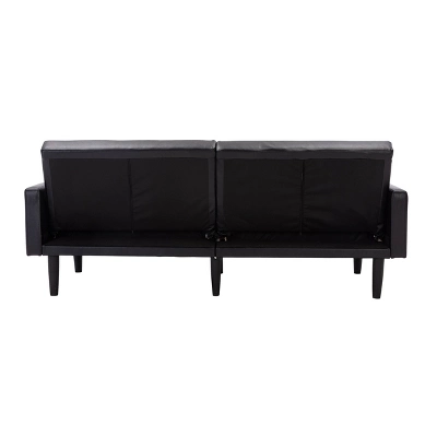 Faux Leather Futon Sofa With Arms Black - Room Essentials™ 9 Faux Leather Futon Sofa With Arms Black - Room Essentials™ - Image 9