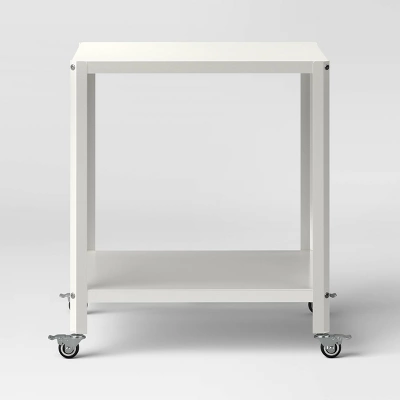 Metal Accent Rolling End Table Chalk White - Room Essentials™ 2 Metal Accent Rolling End Table Chalk White - Room Essentials™ - Image 2
