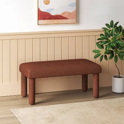 Upholstered Bench Rust Boucle - Room Essentials™