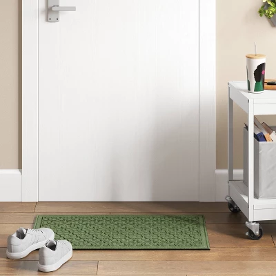 1'6"x2'6" Absorbing Embossed Floral Doormat Green - Room Essentials™: Outdoor & Indoor Skid-Resistant Door Mat 1 1'6"x2'6" Absorbing Embossed Floral Doormat Green - Room Essentials™: Outdoor & Indoor Skid-Resistant Door Mat